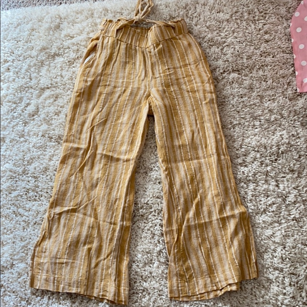 Mustard linen beach pants